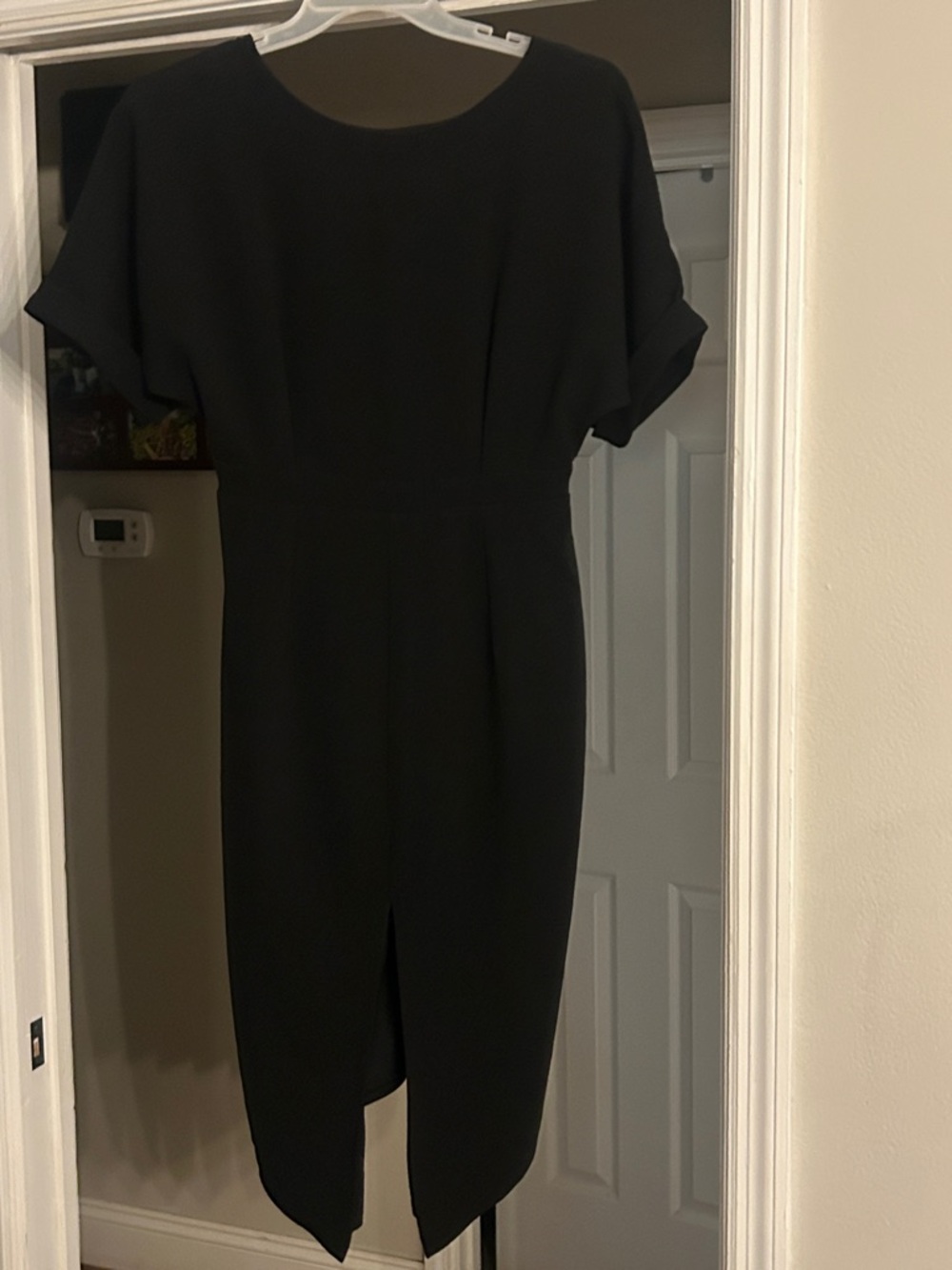 ASOS Black Midi Dress with Flutter Sleeves